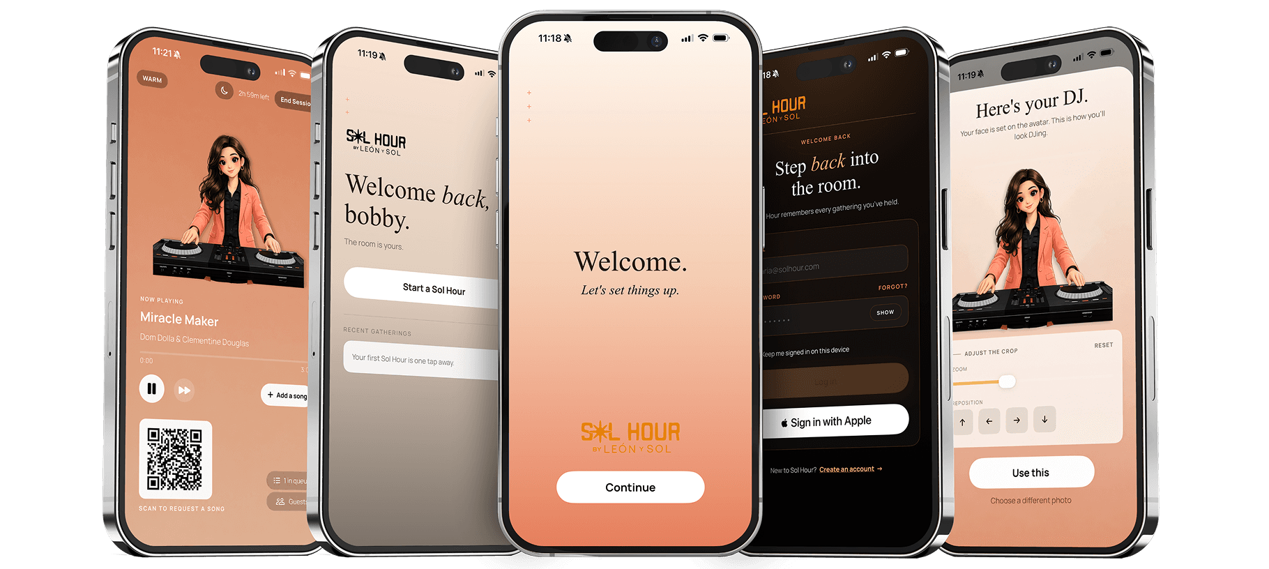 Sol Hour product preview across mobile devices